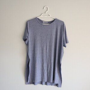 Antistar Women's Sz XL‎ Blue Ribbed Stretch Lightweight Short Sleeve T-Shirt Top